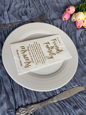 Decorative Gold Foil Paper Napkin Gold Foil Stamping Serviettes