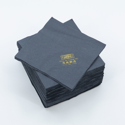 33*33cm Black Cocktail Napkins Personalized 18g Disposable Dinner Napkins