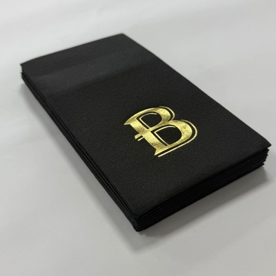 Premium Black Airlaid Napkins Elegant Personalized Paper Napkins For Hotel