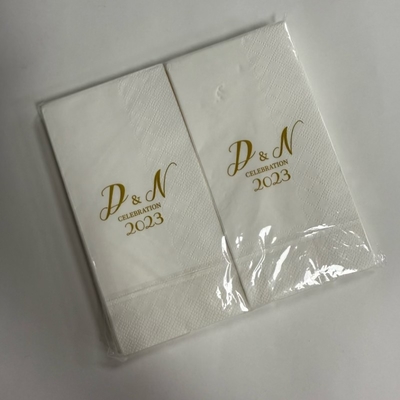 33×33cm Embossed White Table Napkins Single Ply With Decorative Texture & Soft Feel