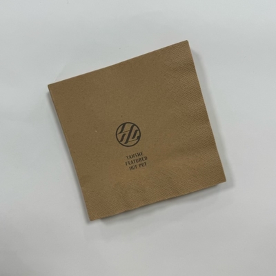 27×27cm Brown Paper Serviettes 3Ply Brown Paper Napkins For Banquets & Events