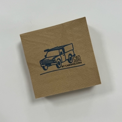 40×40cm Dark Brown Paper Napkins Restaurant Recycled Brown Paper Napkins