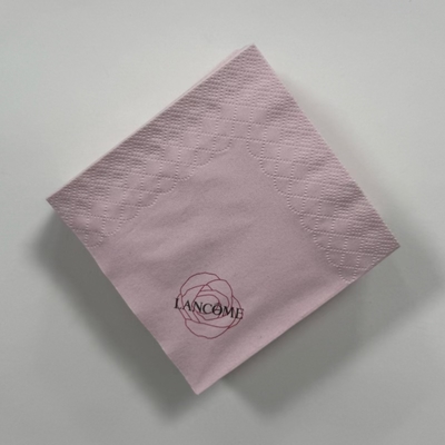 Pink Printed Paper Cocktail Napkins 2Ply 25*25cm For Supermarket