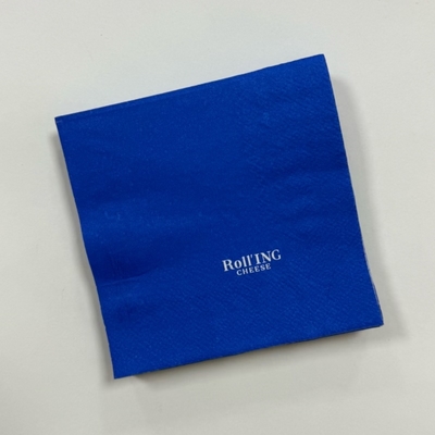 30*30 Blue Paper Napkins Restaurant Custom 2ply Beverage Paper Napkins Tissue