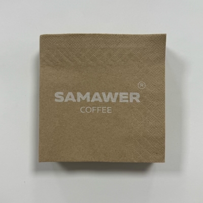 16gsm Brown Luncheon Napkins 21*21cm Brown Paper Dinner Napkins