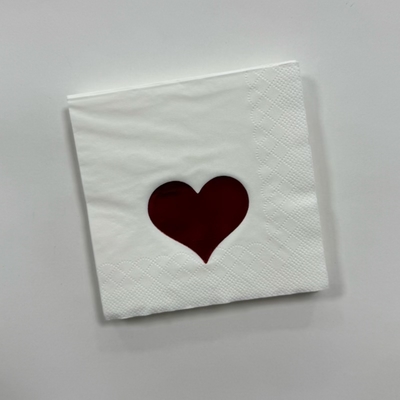Cordiform Silver Foil Paper Napkin 33x33cm Food Grade 2 Ply Beverage Napkins