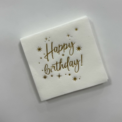 Banquet Gold Foil Paper Napkin 27*27cm Metallic Gold Paper Napkins