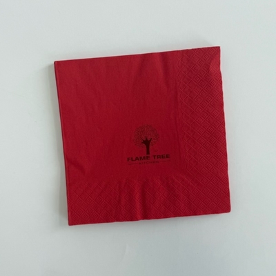 Red 25*25cm Cocktail Paper Napkins Customized Napkins For Birthday