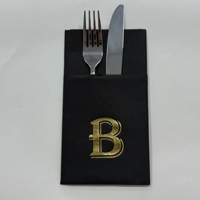 Premium Black Airlaid Napkins Elegant Personalized Paper Napkins For Hotel