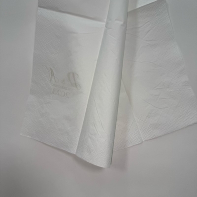 33×33cm Embossed White Table Napkins Single Ply With Decorative Texture & Soft Feel