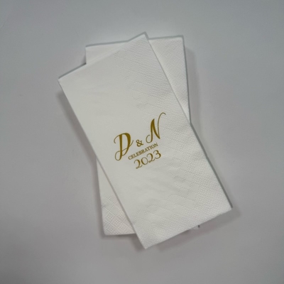 33×33cm Embossed White Table Napkins Single Ply With Decorative Texture & Soft Feel