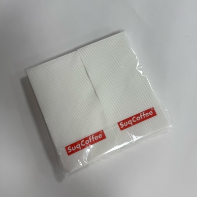33×33 White Beverage Napkins 2Ply Wedding Serviettes Personalised