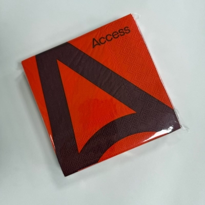 Red 23×23cm Personalized Paper Napkins 16gsm Decorative Paper Napkins