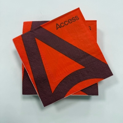 Red 23×23cm Personalized Paper Napkins 16gsm Decorative Paper Napkins
