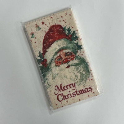 Merry Christmas Printed Paper Napkins 33×40cm Printed Disposable Napkins For Holiday