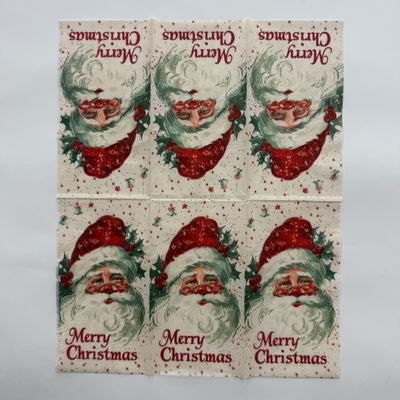 Merry Christmas Printed Paper Napkins 33×40cm Printed Disposable Napkins For Holiday