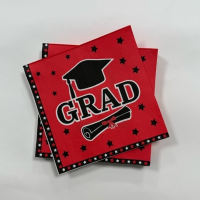 40cm Printed Paper Napkins 16gsm Red Luxury Paper Dinner Napkins