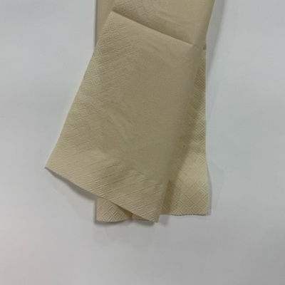 27*27 Bamboo Napkins Eco Friendly Brown Paper Napkins 1/4 Fold Design