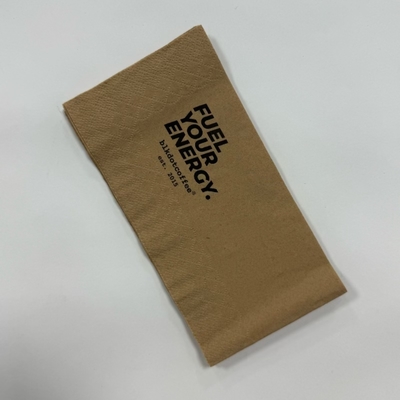 Degradable Brown Disposable Napkins 1/8 Fold Decorative Paper Napkins