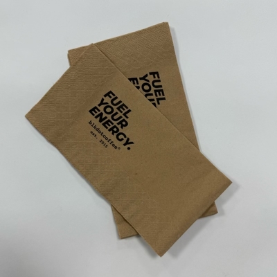 Degradable Brown Disposable Napkins 1/8 Fold Decorative Paper Napkins