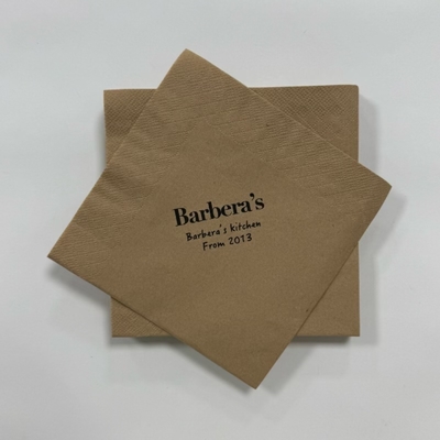 OEM & ODM Custom Printed Paper Napkins 2ply Brown Beverage Napkins