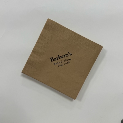 OEM & ODM Custom Printed Paper Napkins 2ply Brown Beverage Napkins