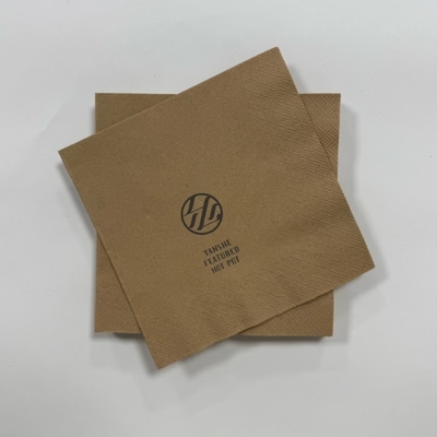 27×27cm Brown Paper Serviettes 3Ply Brown Paper Napkins For Banquets & Events