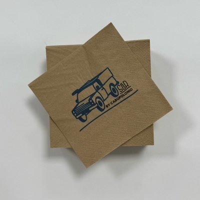40×40cm Dark Brown Paper Napkins Restaurant Recycled Brown Paper Napkins