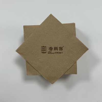 Full Embossed Paper Napkins Brown Personalized 33×33cm Brown Paper Serviettes