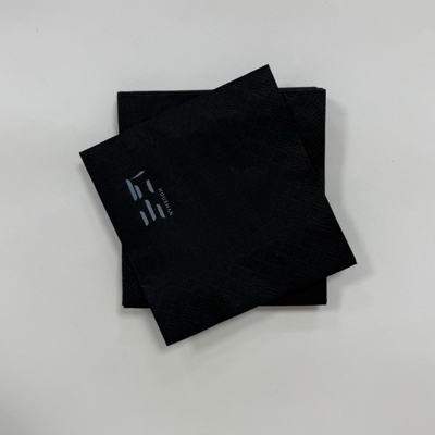 18gsm Embossed Black Disposable Napkins 25*25 Black Paper Dinner Napkins