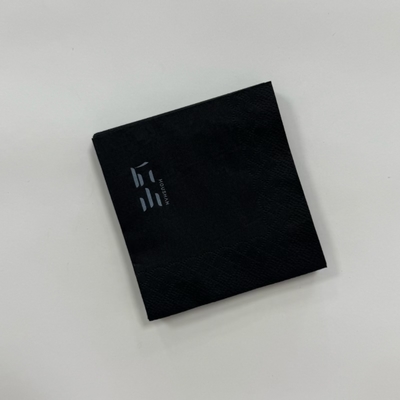 18gsm Embossed Black Disposable Napkins 25*25 Black Paper Dinner Napkins