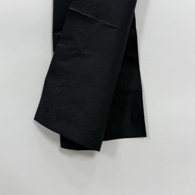 18gsm Embossed Black Disposable Napkins 25*25 Black Paper Dinner Napkins