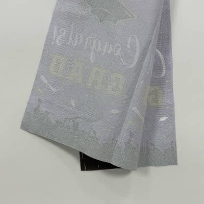 42×33cm Cocktail Paper Napkins 2Ply 1/6 Fold Purple Disposable Napkins