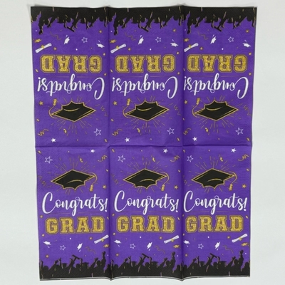 42×33cm Cocktail Paper Napkins 2Ply 1/6 Fold Purple Disposable Napkins