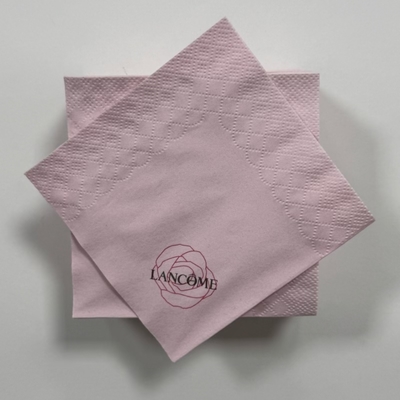Pink Printed Paper Cocktail Napkins 2Ply 25*25cm For Supermarket