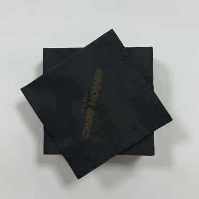 25*25 3Ply Printed Serviette Food Safe Printing Black Paper Napkin