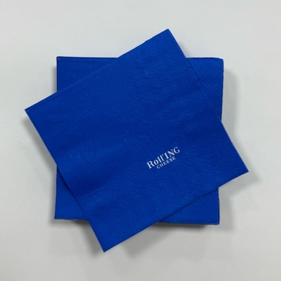 30*30 Blue Paper Napkins Restaurant Custom 2ply Beverage Paper Napkins Tissue