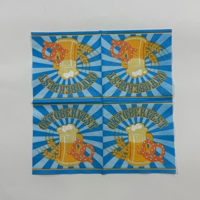 1/4 Fold Printed Beverage Napkins 27*27cm Lunch Paper Napkins