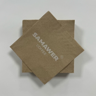 16gsm Brown Luncheon Napkins 21*21cm Brown Paper Dinner Napkins