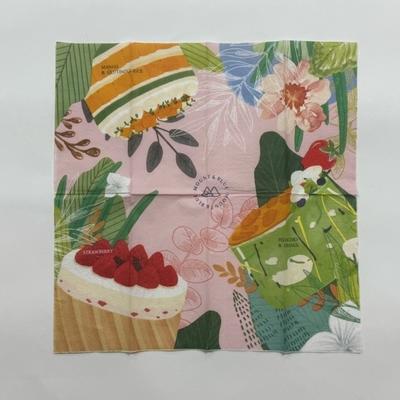 Food Grade Full Color Napkins 20pcs/Bag 1/8 Fold Disposable Restaurant Napkins