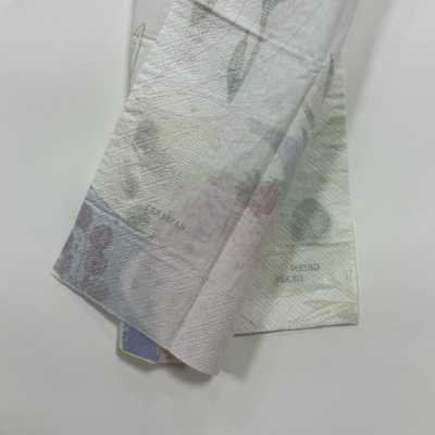 Silk Screen CMYK Printed Paper Napkins 30*30cm Restaurant Disposable Napkins