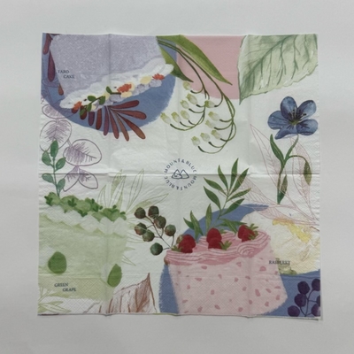Silk Screen CMYK Printed Paper Napkins 30*30cm Restaurant Disposable Napkins