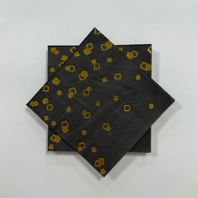 Party Gold Polka Dot Napkins 25x25cm Serviettes Printed 3 Ply