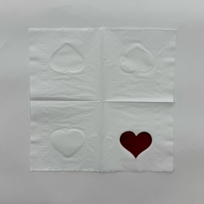Cordiform Silver Foil Paper Napkin 33x33cm Food Grade 2 Ply Beverage Napkins