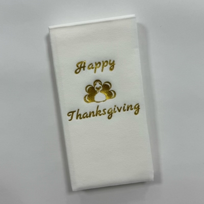 Gold Foil Airlaid Paper Napkins 33*40cm 2 Ply Dust Free Food Safe