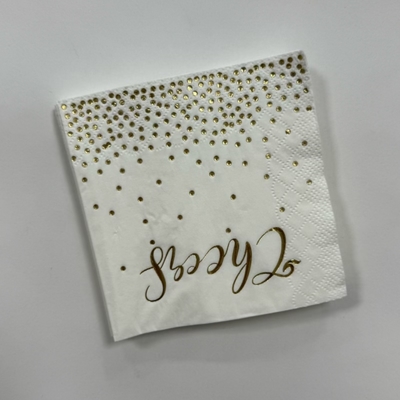 Spot Gold Foil Paper Napkin 25x25cm To 40x40cm Custom Gold Foil Napkins