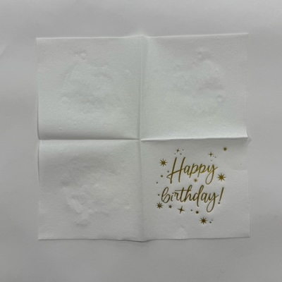 Banquet Gold Foil Paper Napkin 27*27cm Metallic Gold Paper Napkins