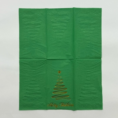 33*40cm Christmas Paper Napkins 2 Ply 1/6 Fold Virgin Wood Pulp Material