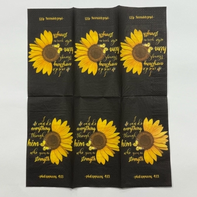 High Absorbency Restaurant 3 Ply Paper Dinner Napkins 40x33cm Heat Seal