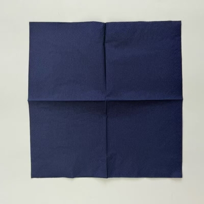 Blue Cocktail Paper Napkins 25x25cm 2 Ply Soft 1/4 Fold For Beverage Parties